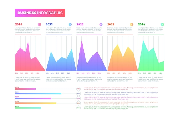 Vecteur gratuit concept d'infographie entreprise dégradé