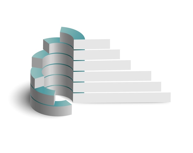 Concept d'infographie entreprise web numérique avec diagramme de cercle 3d et bannières sur blanc isolé