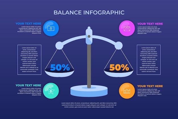 Vecteur gratuit concept d'infographie d'équilibre
