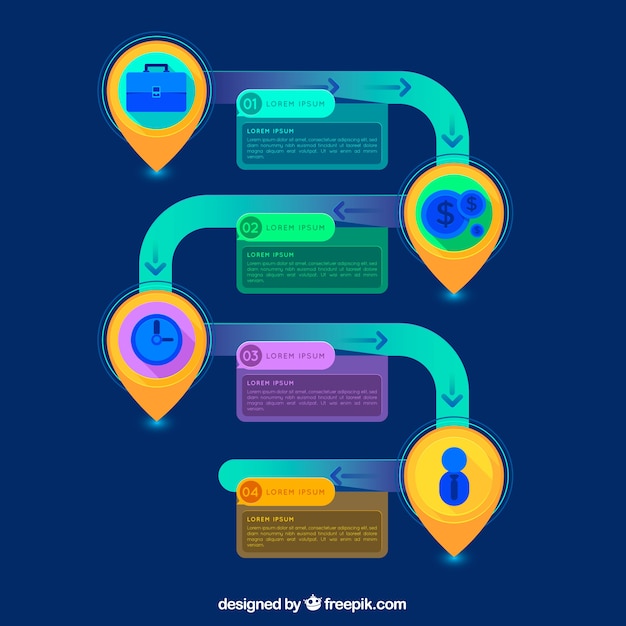 Vecteur gratuit concept d'infographie avec étapes