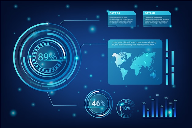 Concept d'infographie futuriste avec évolution