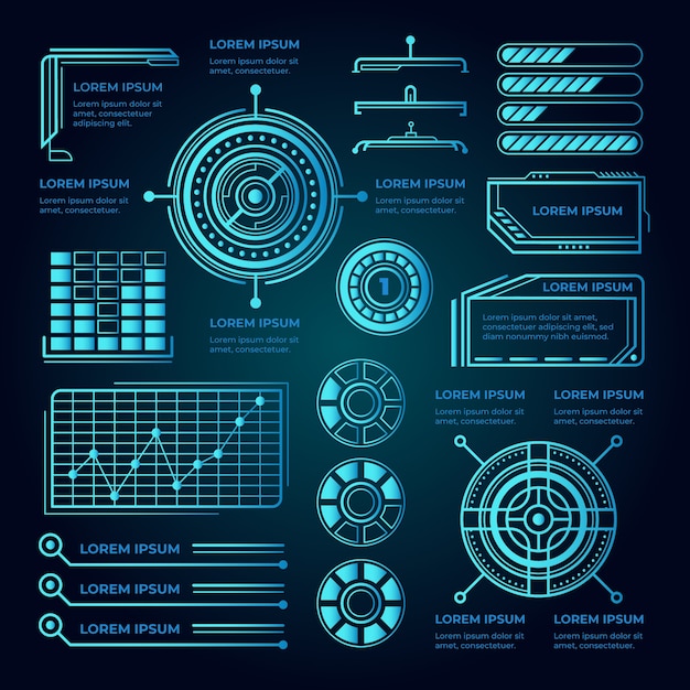 Vecteur gratuit concept d'infographie futuriste