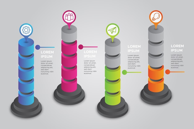 Vecteur gratuit concept d'infographie isométrique