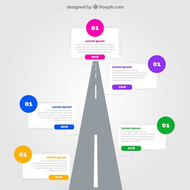 Vecteur gratuit concept d'infographie avec route sinueuse