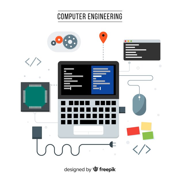 Concept d'ingénierie informatique plate