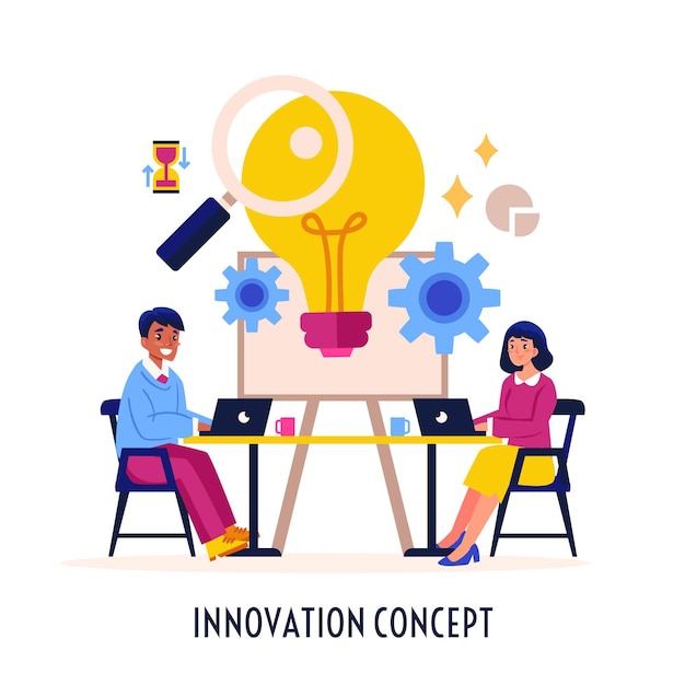 Vecteur gratuit concept d'innovation design plat