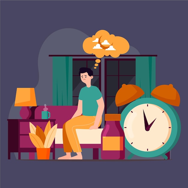 Vecteur gratuit concept d'insomnie