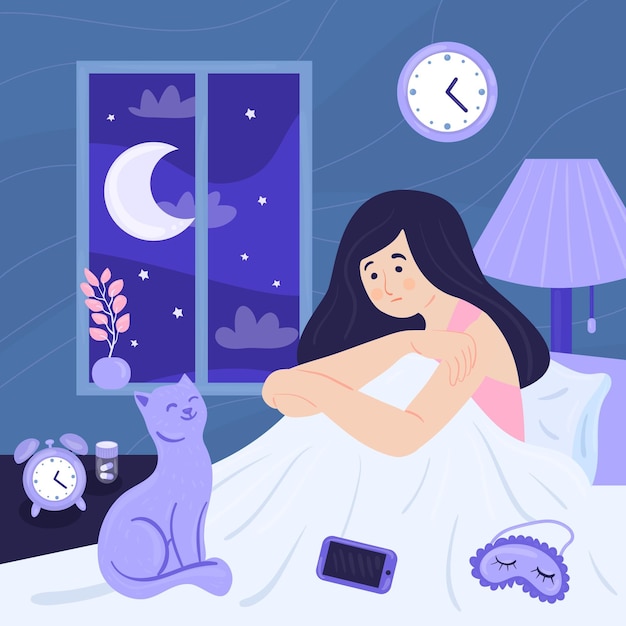 Vecteur gratuit concept d'insomnie