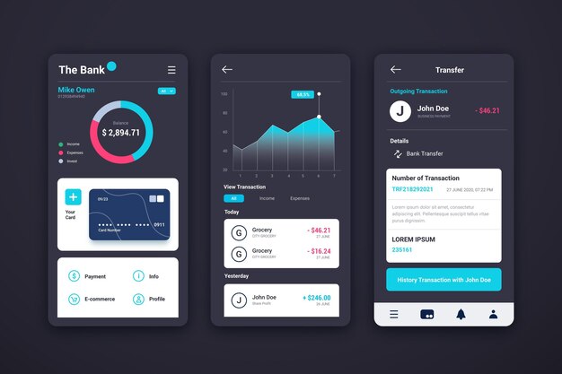 Concept D'interface D'application Bancaire