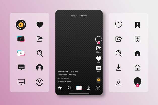 Concept d'interface Tiktok