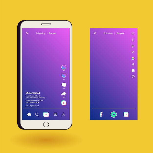 Vecteur gratuit concept d'interface tiktok