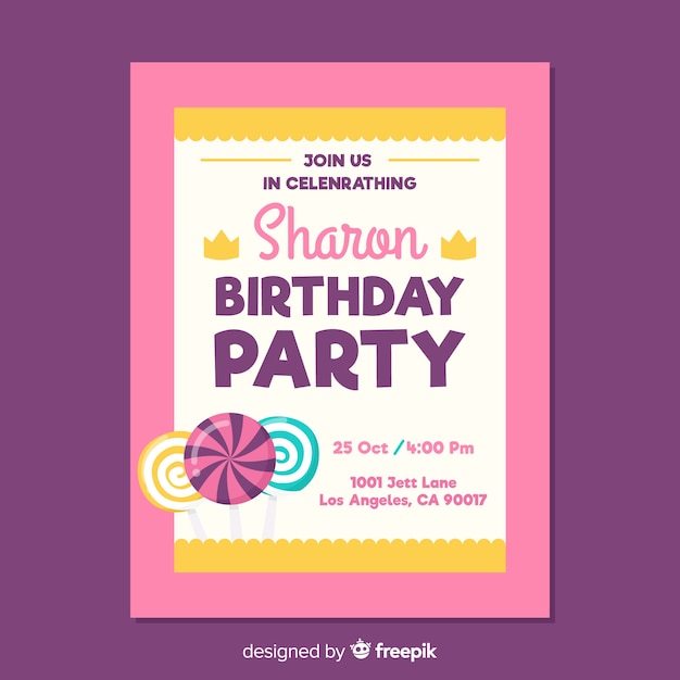 Concept D'invitation Anniversaire Enfant Coloré