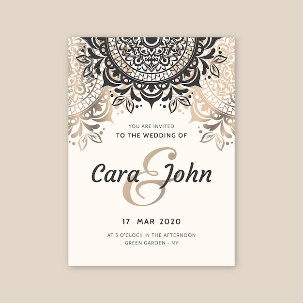 Concept D'invitation De Mariage De Luxe