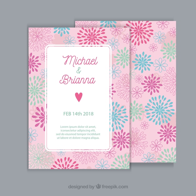 Concept D'invitation De Mariage Rose