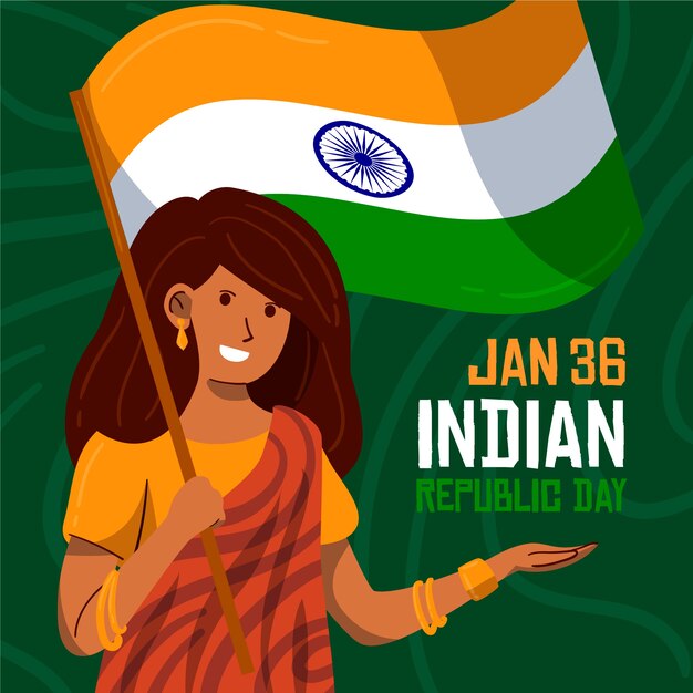 Concept De Jour De République Indienne Dessinés à La Main