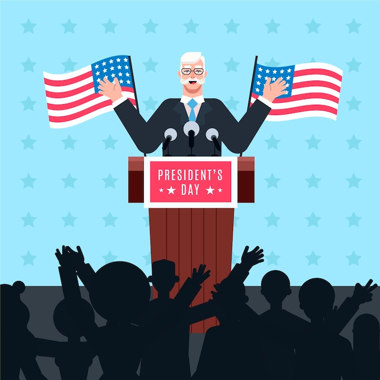 Vecteur gratuit concept de la journée du président au design plat