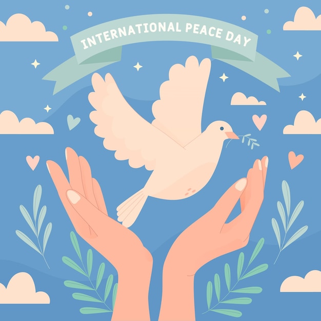 Vecteur gratuit concept de journée internationale de paix dessiné à la main