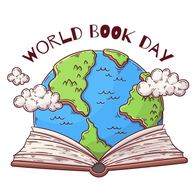 Vecteur gratuit concept de journée mondiale du livre dessiné à la main