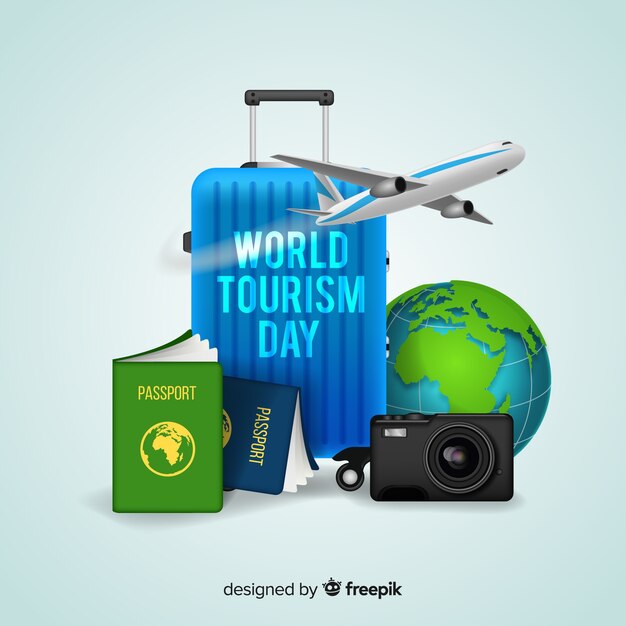 Concept de la journée mondiale du tourisme avec un design réaliste