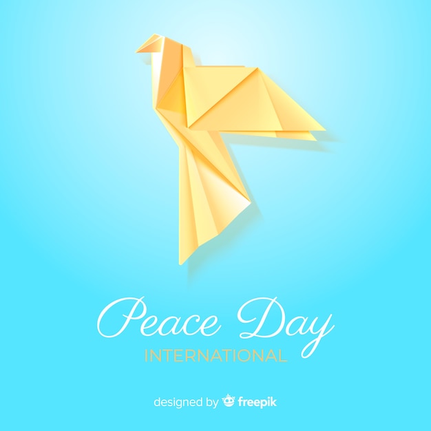Concept de la journée de la paix avec la colombe origami