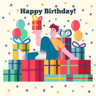 Concept De Joyeux Anniversaire Vecteur Gratuite Concept De Joyeux Anniversaire Vecteur Gratuite