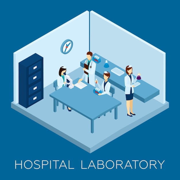 Vecteur gratuit concept de laboratoire hospitalier