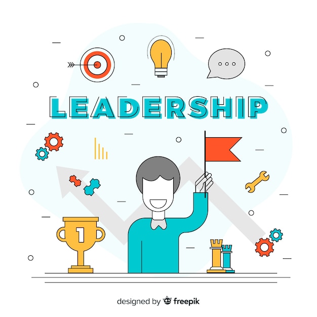 Vecteur gratuit concept de leadership dans le style plat