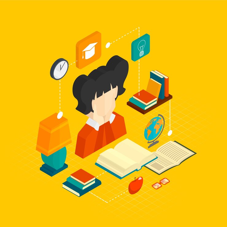Vecteur gratuit concept de lecture isométrique