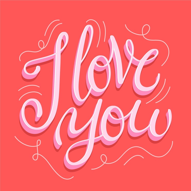 Vecteur gratuit concept de lettrage romantique saint valentin