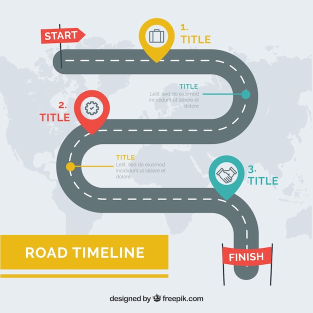 Vecteur gratuit concept de ligne d'infographie avec rue