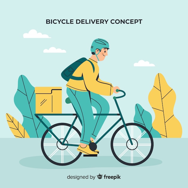 Vecteur gratuit concept de livraison de vélos style dessiné à la main