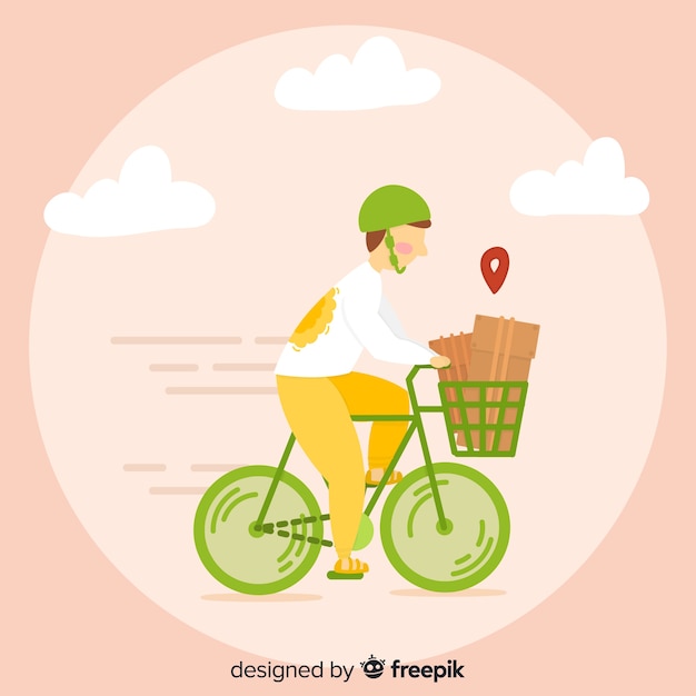 Vecteur gratuit concept de livraison de vélos style dessiné à la main