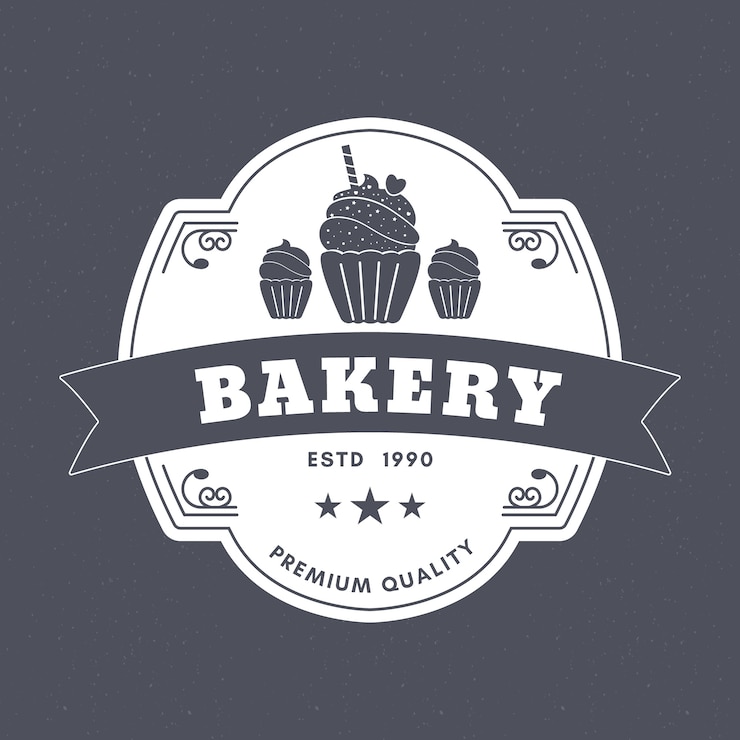 Vecteur gratuit concept de logo de boulangerie rétro