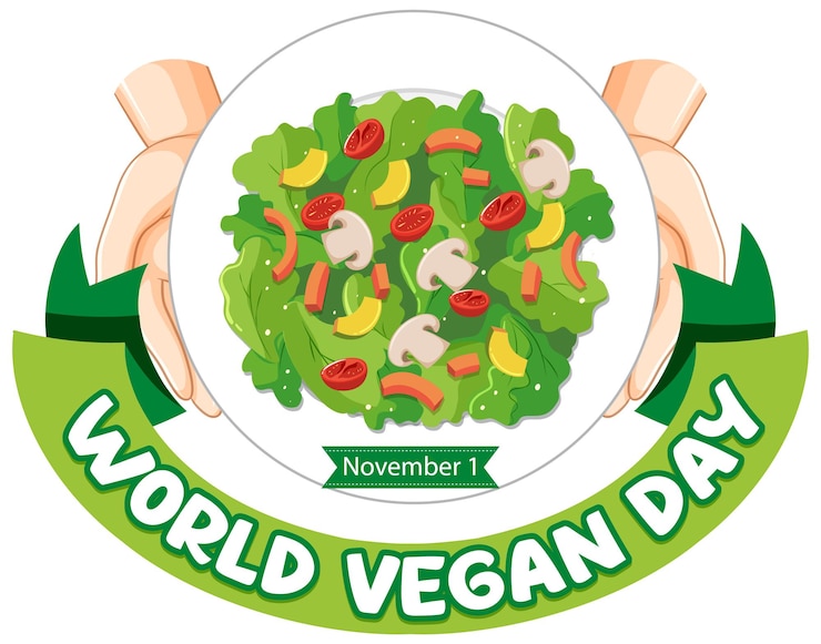 Vecteur gratuit concept de logo de la journée mondiale végétalienne