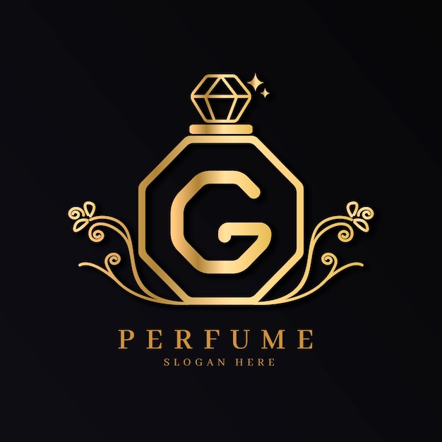 Vecteur gratuit concept de logo de parfum de luxe