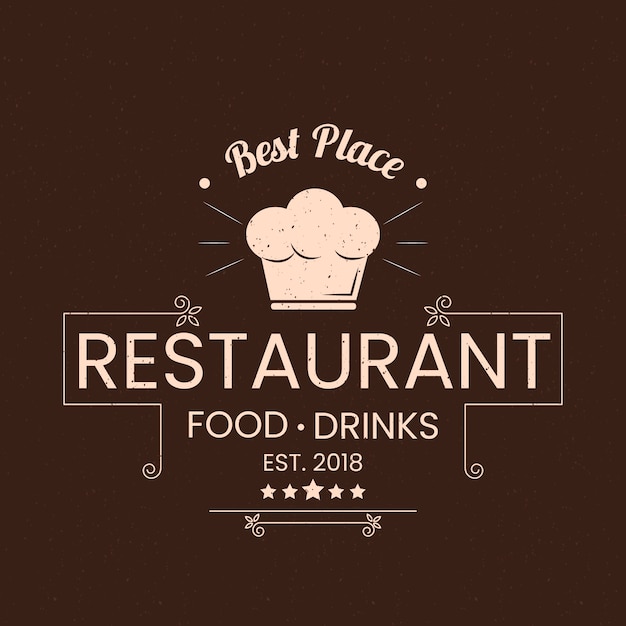 Concept De Logo De Restaurant Rétro