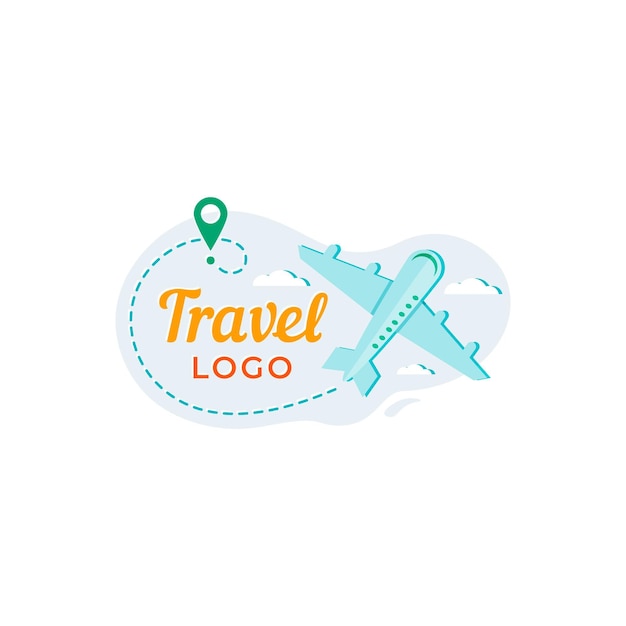 Vecteur gratuit concept de logo de voyage détaillé