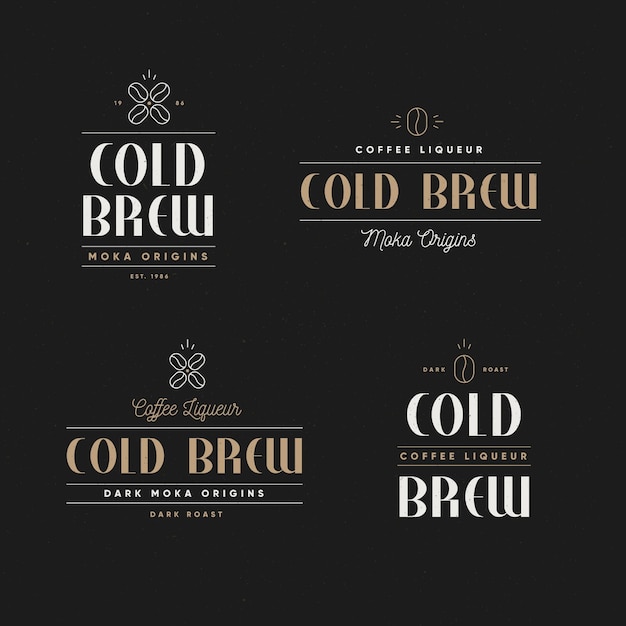 Vecteur gratuit concept de logos de café infusion froide