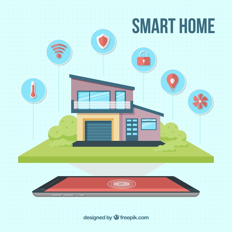 Vecteur gratuit concept de maison intelligente