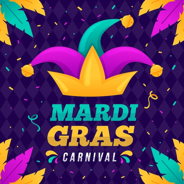 Vecteur gratuit concept de mardi gras design plat