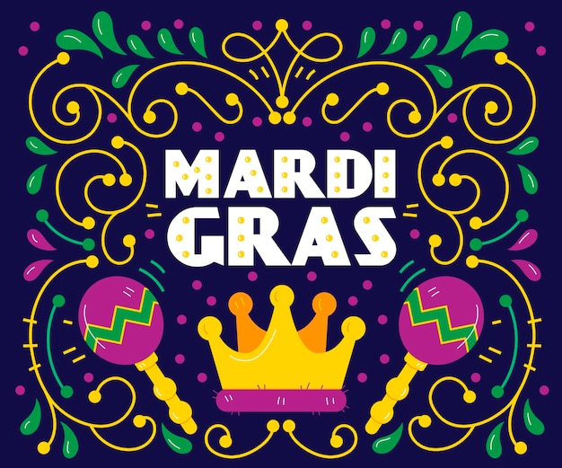 Vecteur gratuit concept de mardi gras dessiné à la main