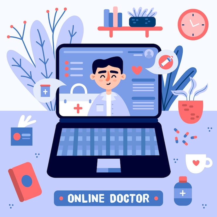 Vecteur gratuit concept de médecin en ligne