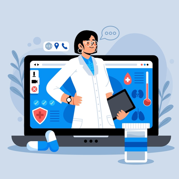 Vecteur gratuit concept de médecin en ligne