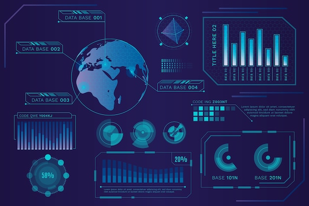 Concept de modèle d'infographie futuriste