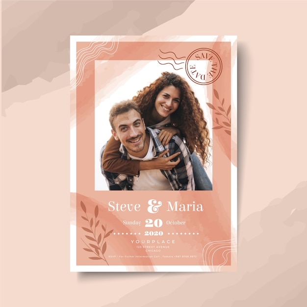 Concept De Modèle D'invitation De Mariage