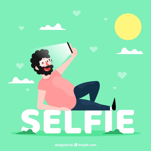 Vecteur gratuit concept de mot selfie