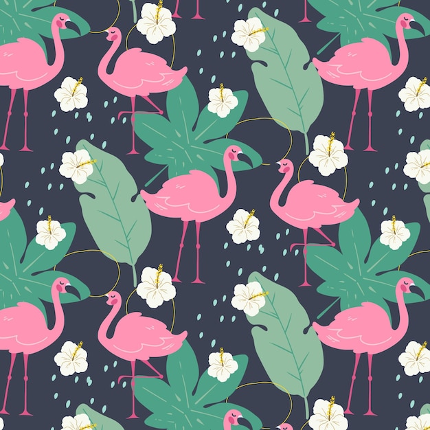 Vecteur gratuit concept de motif flamingo