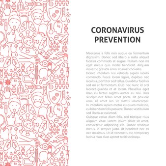 Concept de motif de ligne de prévention du coronavirus. illustration vectorielle de la conception de contour.