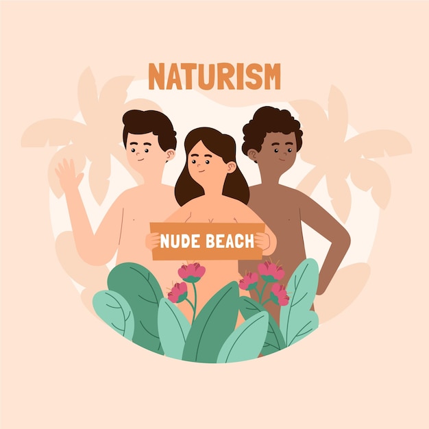 Vecteur gratuit concept de naturisme design plat illustré