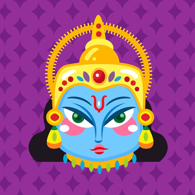 Vecteur gratuit concept de navami ram design plat